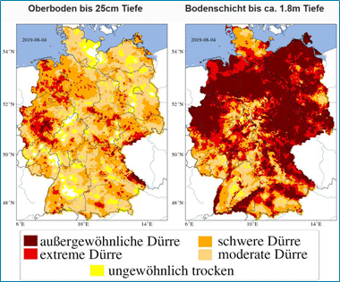 Schaubild: Dürre im Oberboden in Deutschland